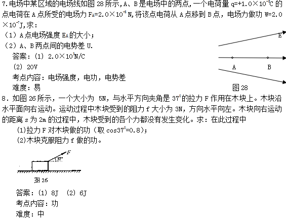 2014年成人高考《高起点理化》练习题及答案