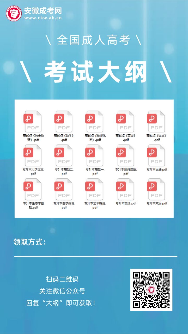安徽成考网：成人高考高起点《理化》考试大纲