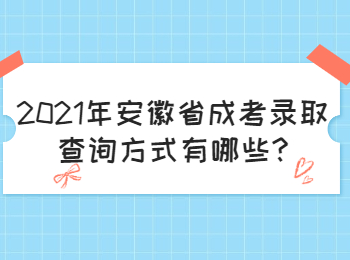 安徽省成考录取查询